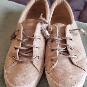 Sperry Light Tan Canvas Sneakers